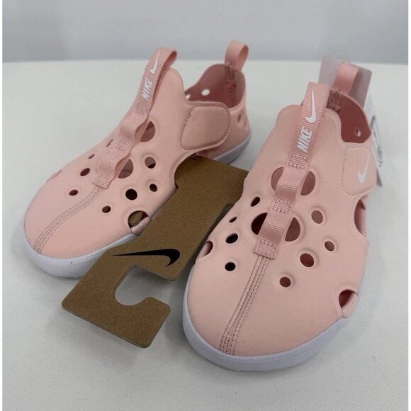 Nike Sunray Protect Water Shoes Sandals Size 1Y Kid Girl’s Pink/White Closed Toe - Picture 2 of 6